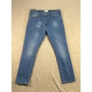 Smith Mills Mens Stretch Denim Jeans Blue Slim Fit Size 38x30 Preppy Casual